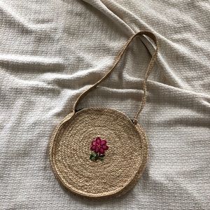 Vintage Circular Straw Shoulder Bag